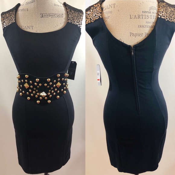 NWT Guess Fitted Sequence Dress💛 - Picture 9 of 9